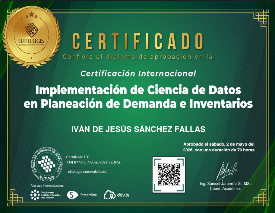 Certificado del programa de Ciencia de Datos — ELITELOGIS